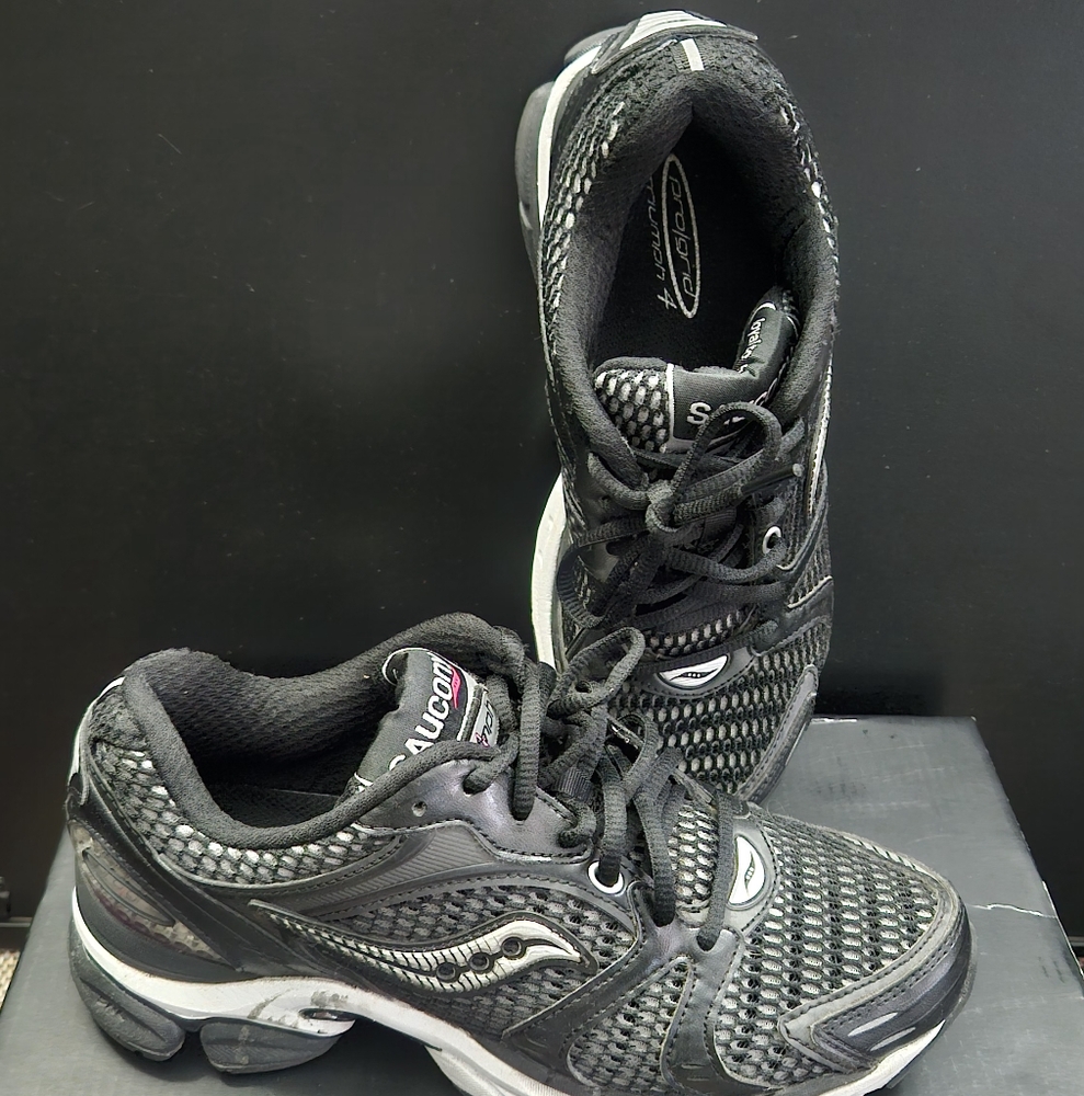 Saucony  Black and White Athletic Shoes